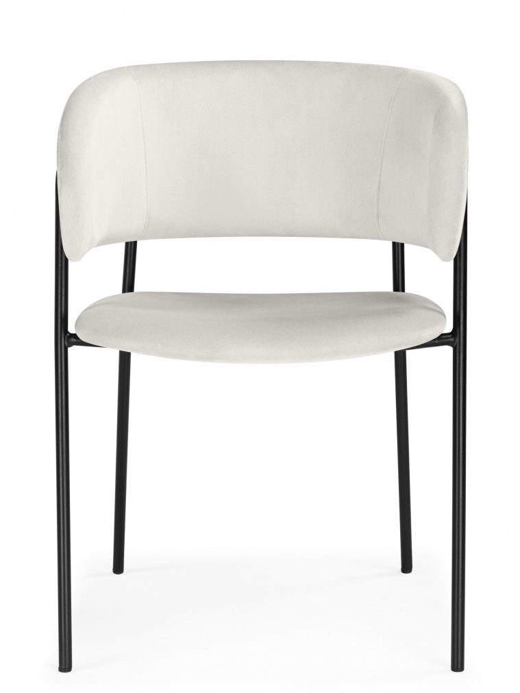 Стул на металлокаркасе Осло белый (milk) / черный