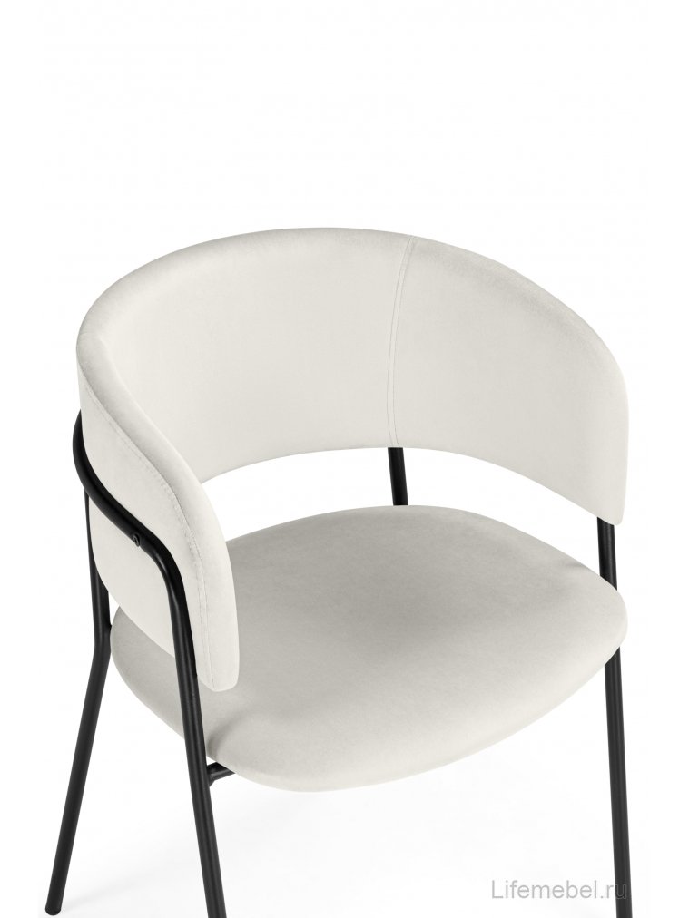 Стул на металлокаркасе Осло белый (milk) / черный