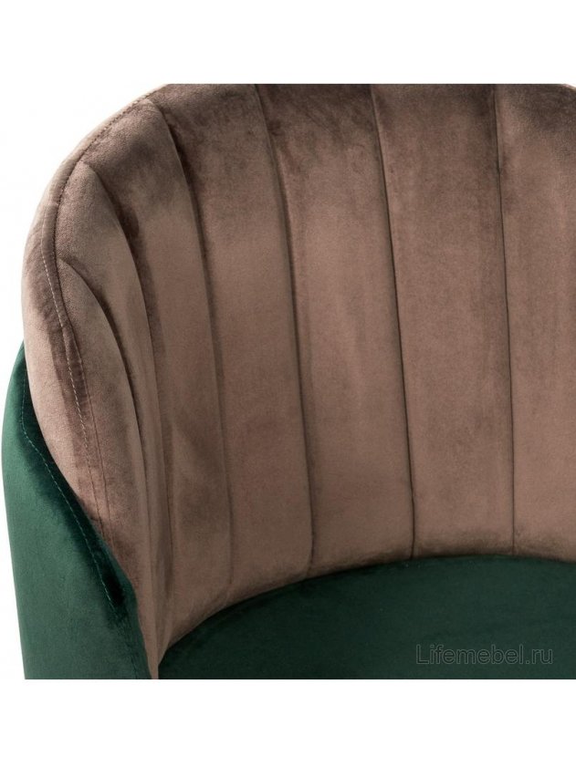 Стул на металлокаркасе Peki зеленый / коричневый