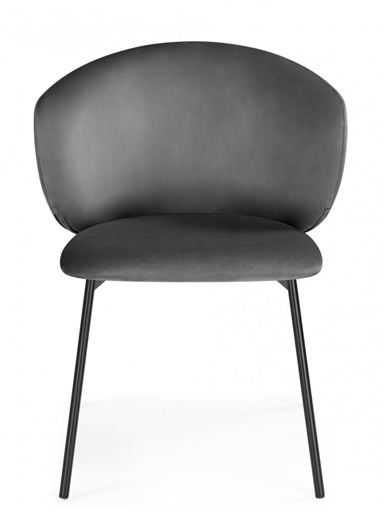 Стул на металлокаркасе Рикко темно-серый (H-15) / черный