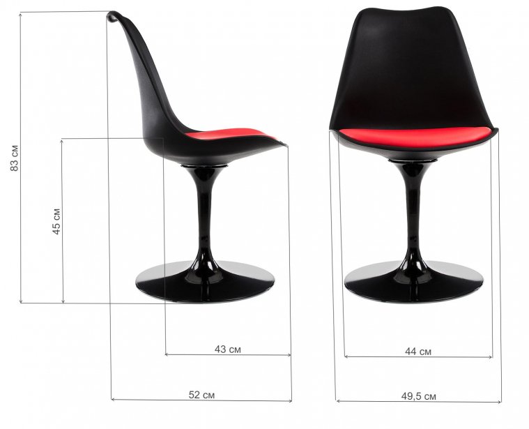 Стул Tulip черный / красный