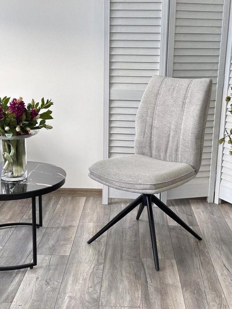 Стул на металлокаркасе Yohan вращающийся ткань KN01-04 светло-серый / черный