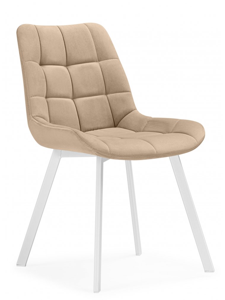 Стулья на металлокаркасе Челси 360 бежевый (ZD 210) / белый