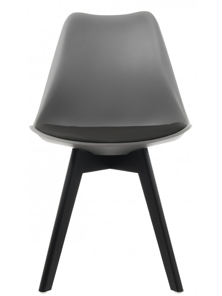 Деревянный стул Bonuss темно-серый / черное сидение / черный