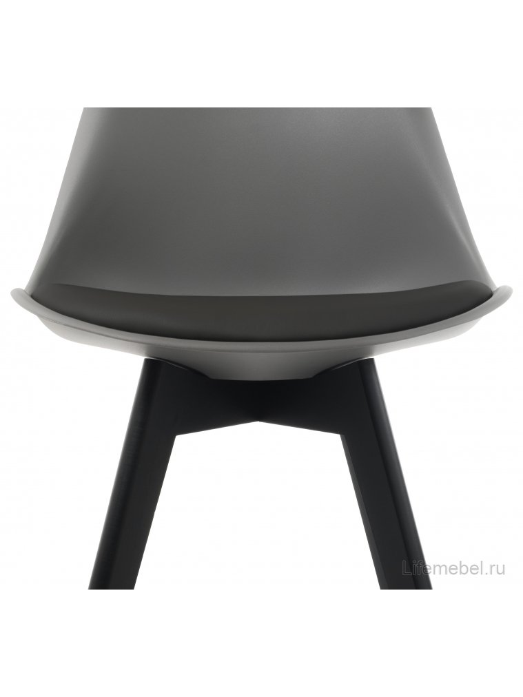 Деревянный стул Bonuss темно-серый / черное сидение / черный