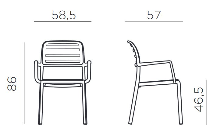 Пластиковое кресло Costa антрацит
