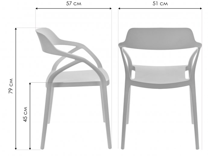 Пластиковый стул Capri чёрный