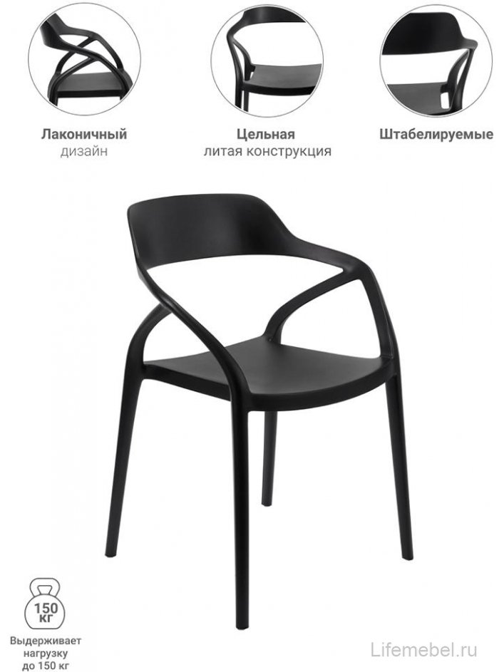 Пластиковый стул Capri чёрный