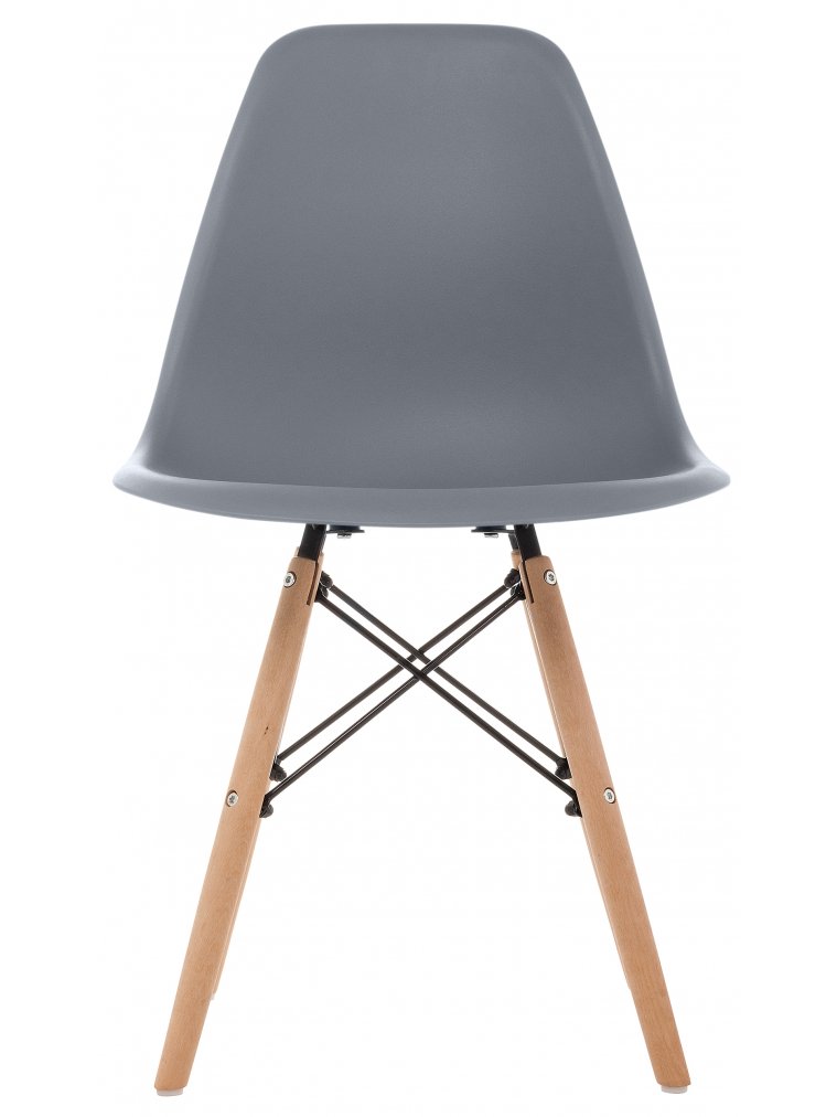 Пластиковый стул Eames PC-015 серо-голубой / дерево