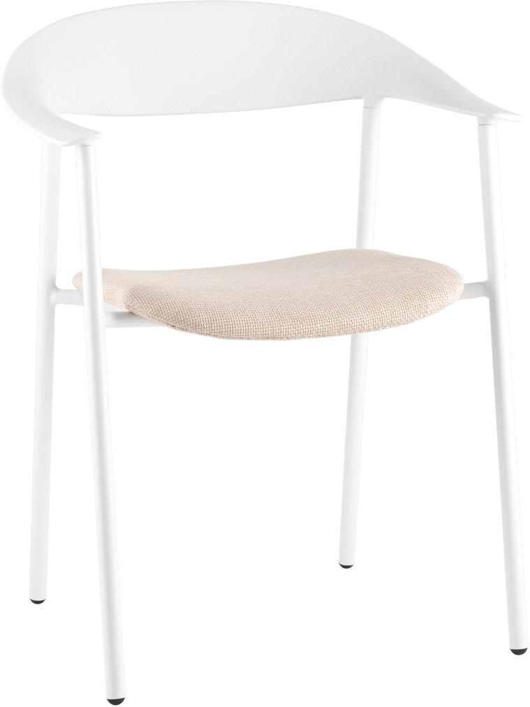 Пластиковый стул Eila с подушкой белый