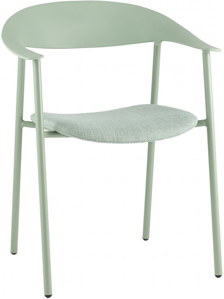 Пластиковый стул Сайли с подушкой зеленый