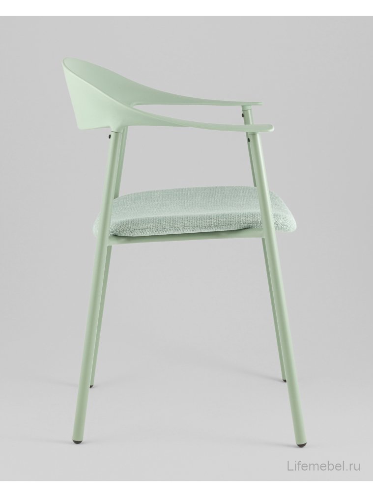 Пластиковый стул Сайли с подушкой зеленый