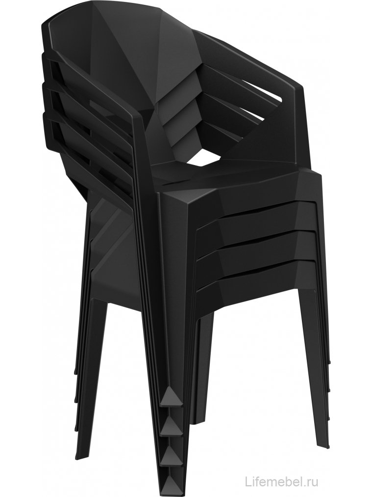 Пластиковый стул Гекса черный
