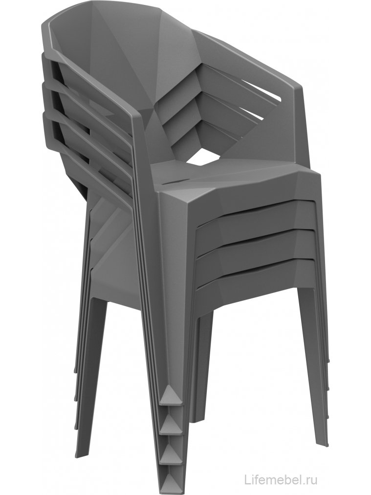 Пластиковый стул Гекса мокрый асфальт