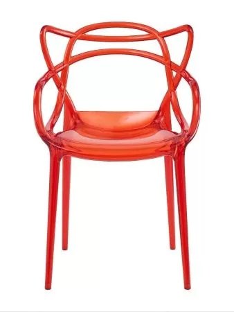 Пластиковый стул Masters прозрачный / красный