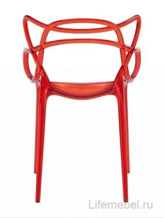 Пластиковый стул Masters прозрачный / красный