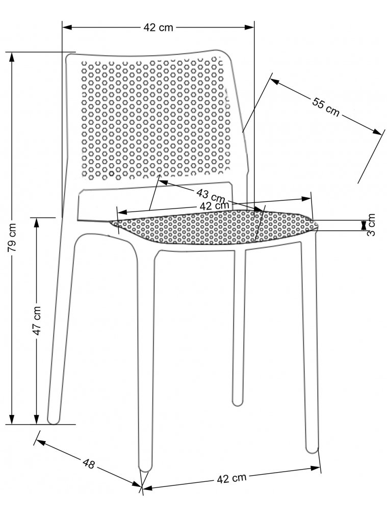 Пластиковый стул Нулара голубой