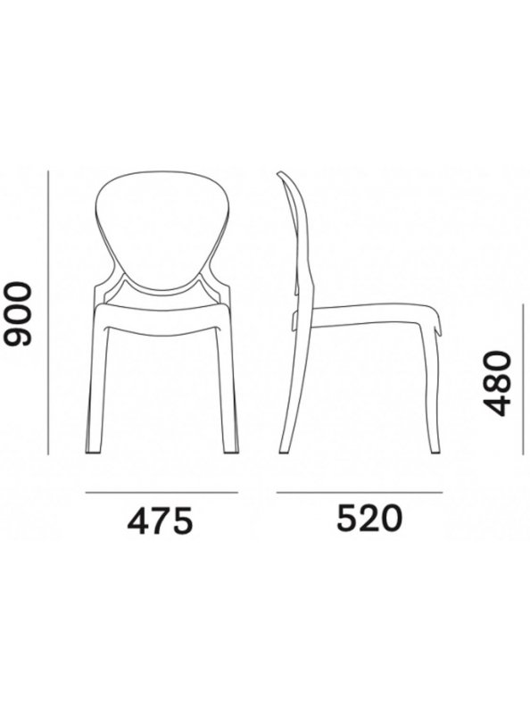 Пластиковый стул Queen серый