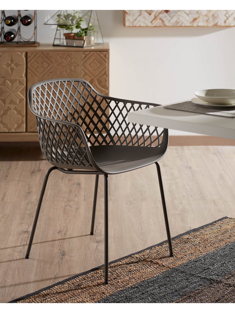 Стул на металлокаркасе Quinn серый