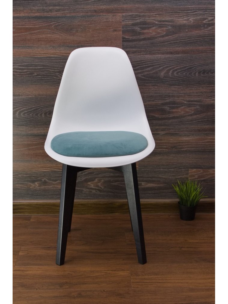 Пластиковый стул Сашш чёрный / белый / бирюза