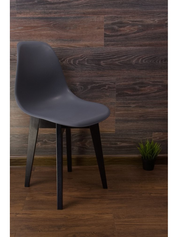Пластиковый стул Сашш чёрный / серый