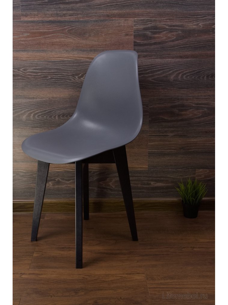 Пластиковый стул Сашш чёрный / серый