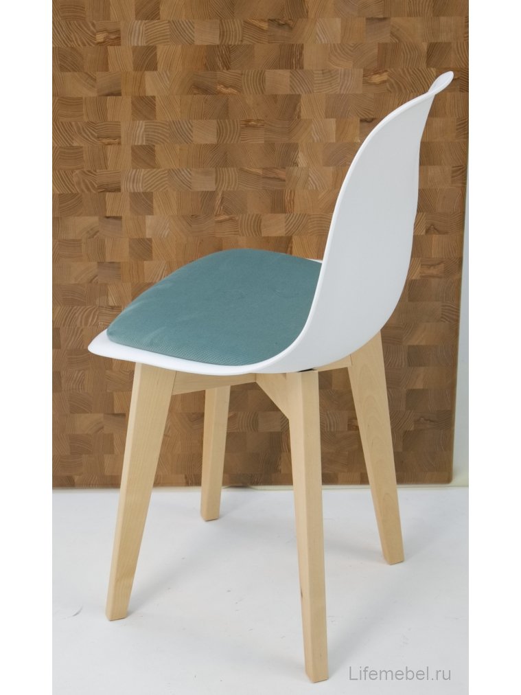 Пластиковый стул Сашш натуральный / белый / бирюза