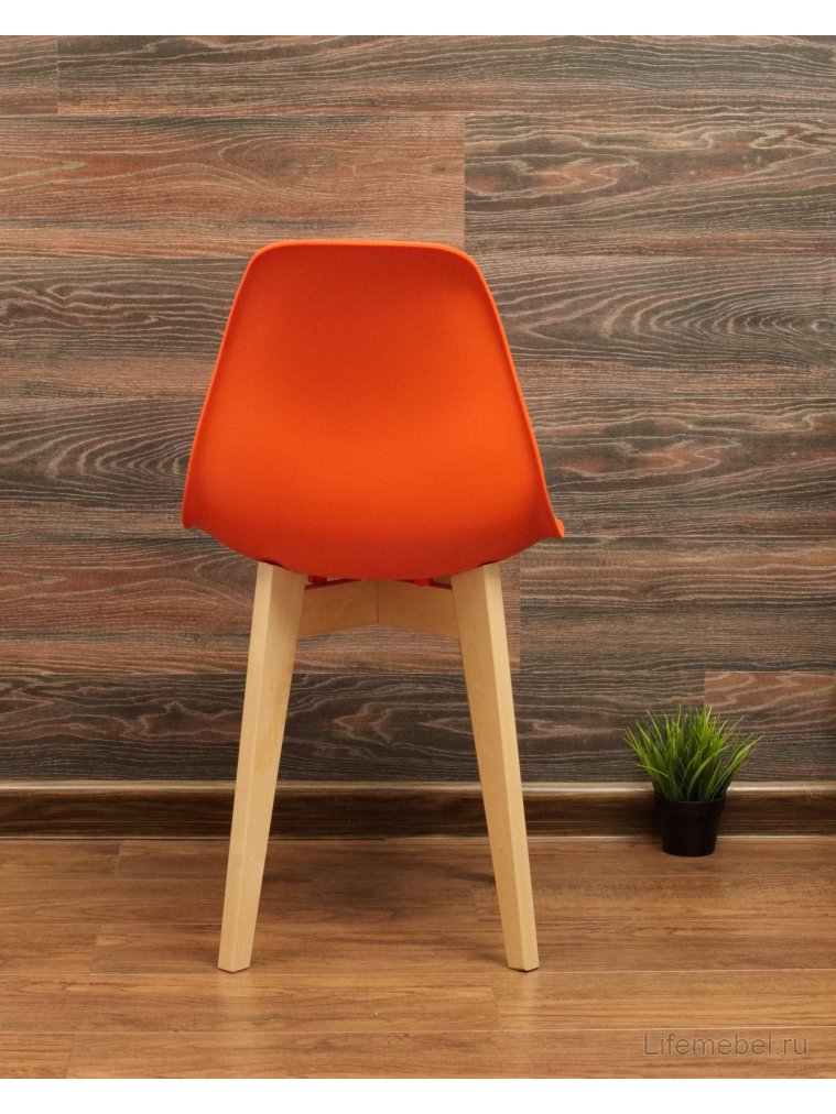 Пластиковый стул Сашш натуральный / оранжевый