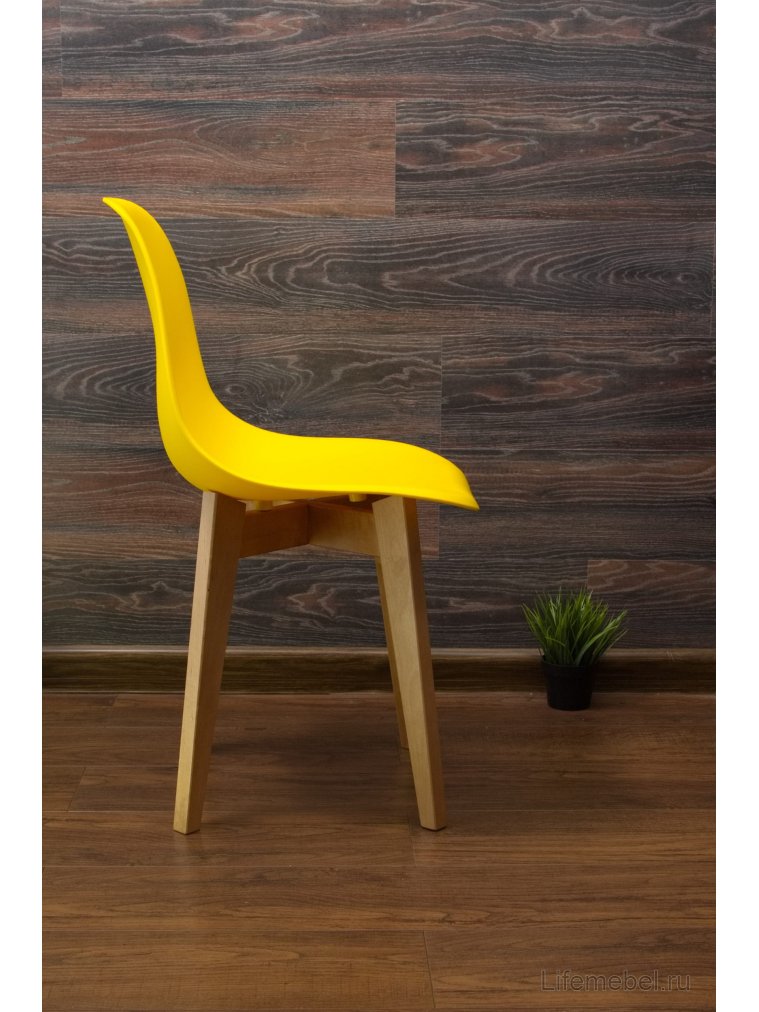 Пластиковый стул Сашш натуральный / жёлтый