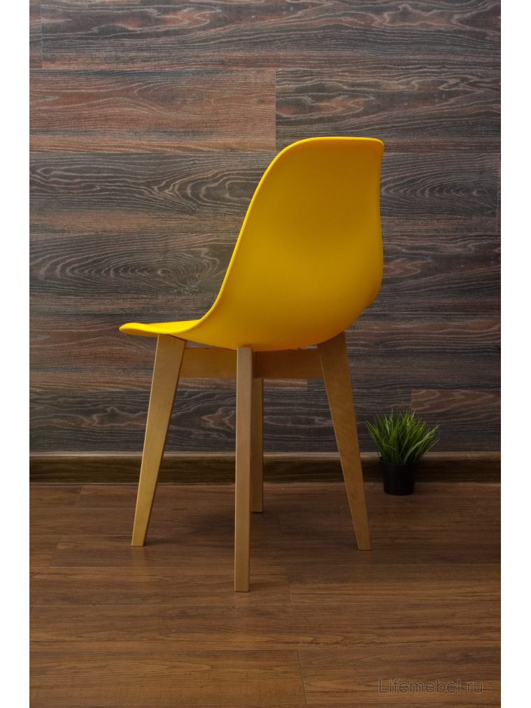 Пластиковый стул Сашш натуральный / жёлтый