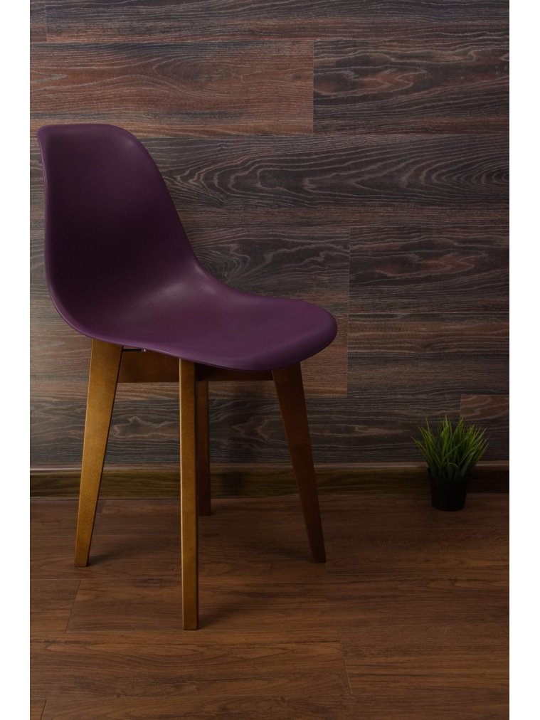 Пластиковый стул Сашш орех / фиолетовый