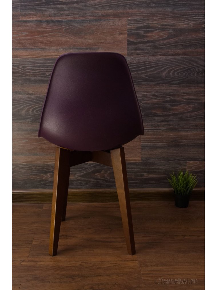 Пластиковый стул Сашш орех / фиолетовый