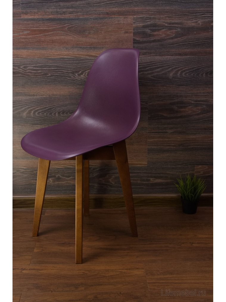 Пластиковый стул Сашш орех / фиолетовый