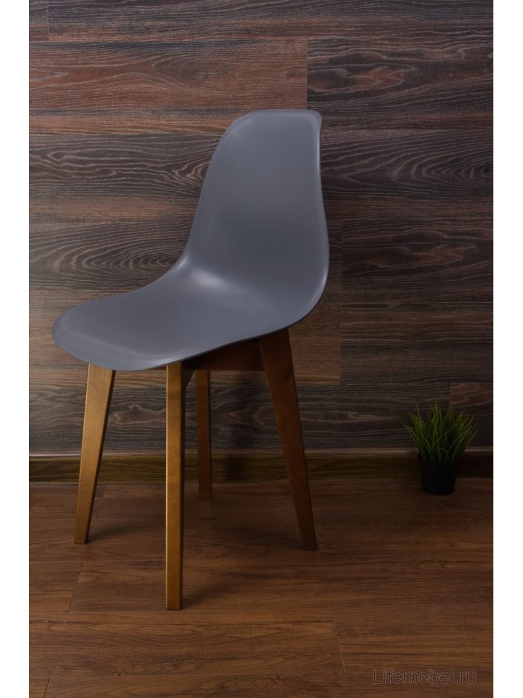 Пластиковый стул Сашш орех / серый