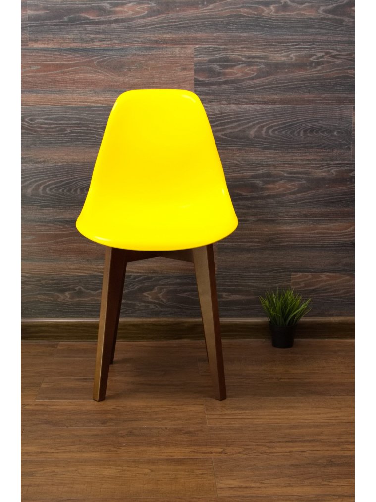 Пластиковый стул Сашш орех / жёлтый