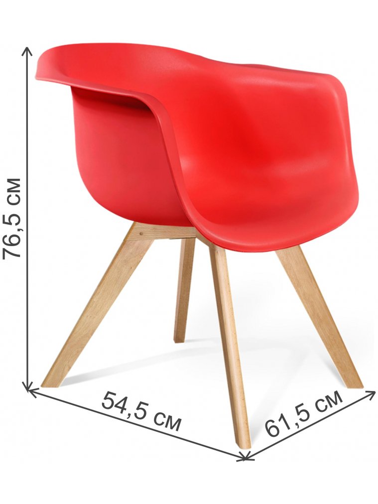 Пластиковый стул SHT-ST31/S39 красный ral3020 / прозрачный лак