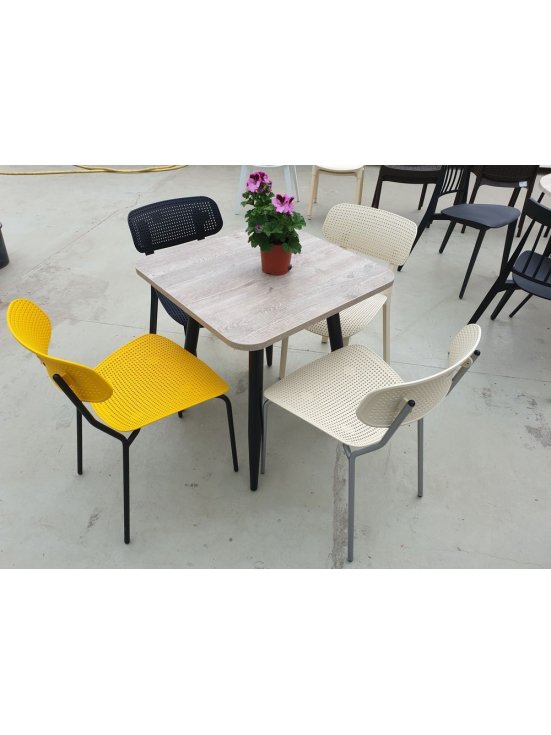 Пластиковый стул SHT-S85М желтый / черный