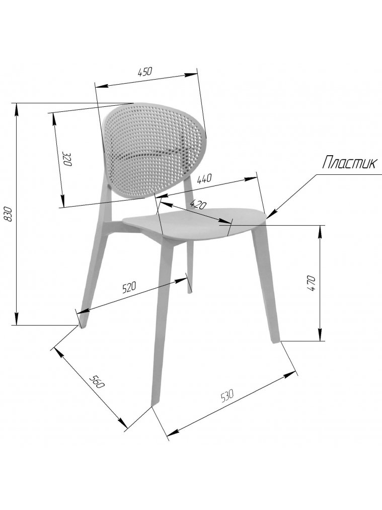 Пластиковый стул Sheffilton SHT-S111 пастельно-голубой