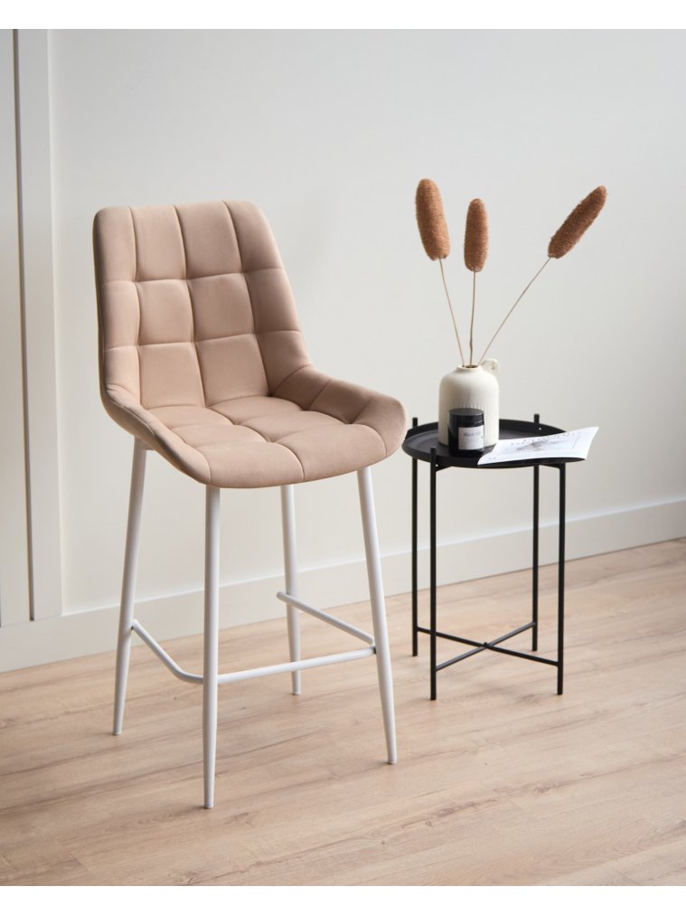 Полубарный стул Челси 360 бежевый (zd 210) / белый