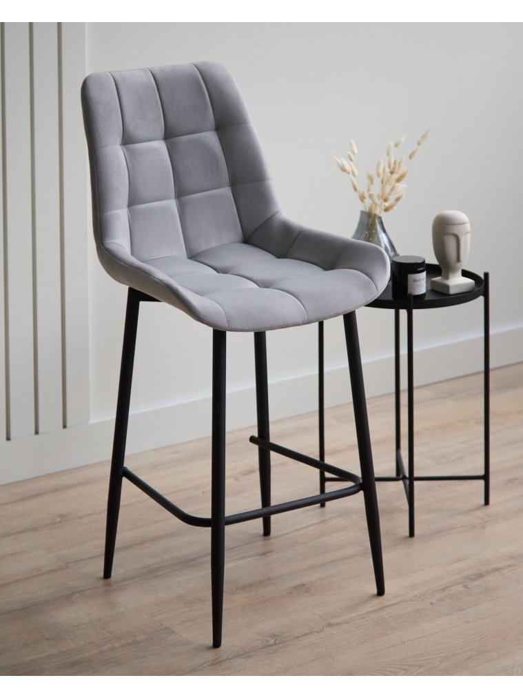 Полубарный стул Челси 360 светло-серый (zd 960) / черный