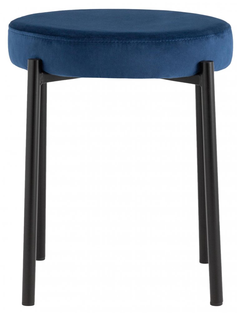 Табурет Альма синий велюр