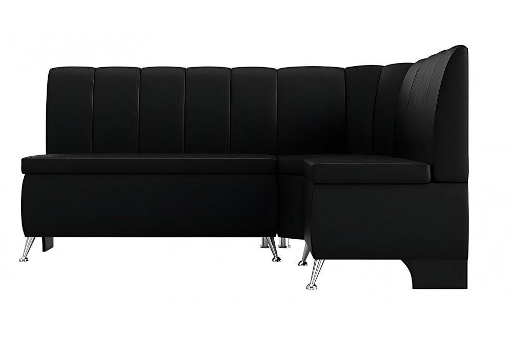 Кухонный диван Кантри правый черный велюр