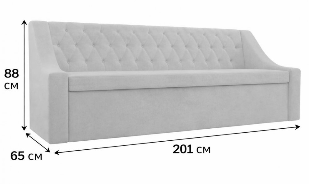 Кухонный диван Мерлин велюр серый