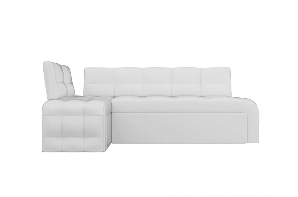 Кухонный диван Люксор угловой экокожа белый левый