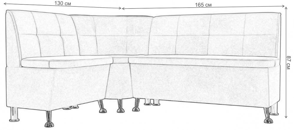 Кухонный диван угловой Феникс левый бежевая рогожка