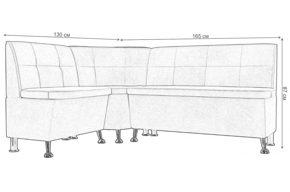 Кухонный диван угловой Феникс левый бежевая рогожка