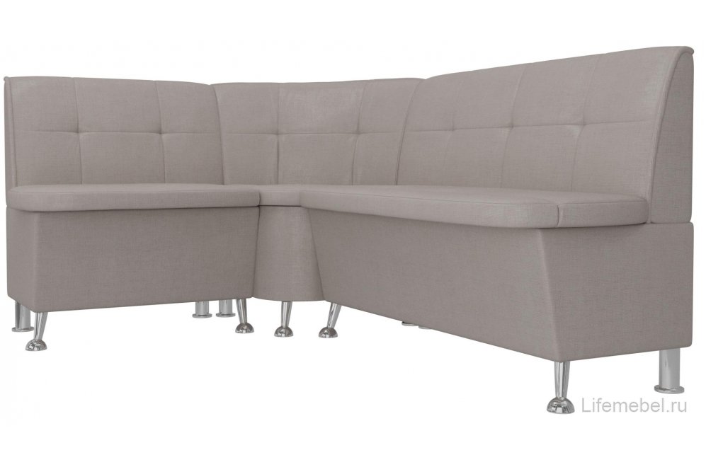 Кухонный диван угловой Феникс левый бежевая рогожка