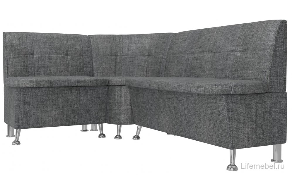 Кухонный диван угловой Феникс левый серая рогожка