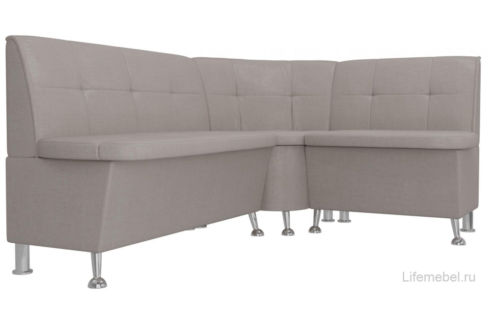 Кухонный диван угловой Феникс правый бежевая рогожка