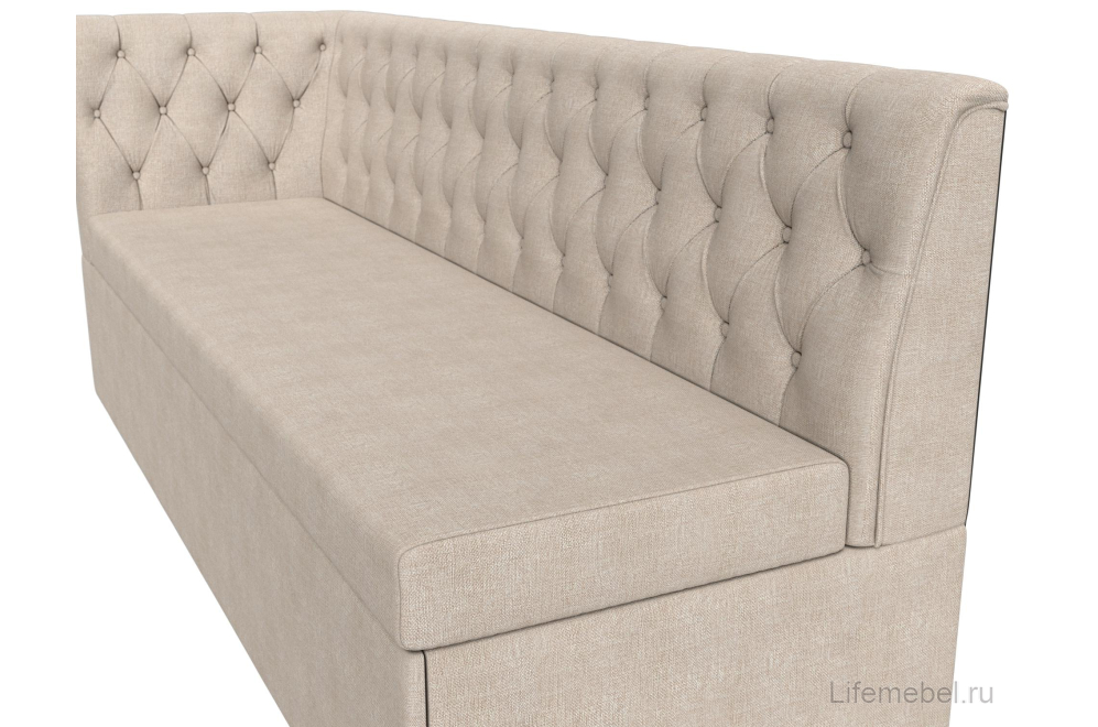 Кухонный диван угловой Маркиз левый бежевая рогожка